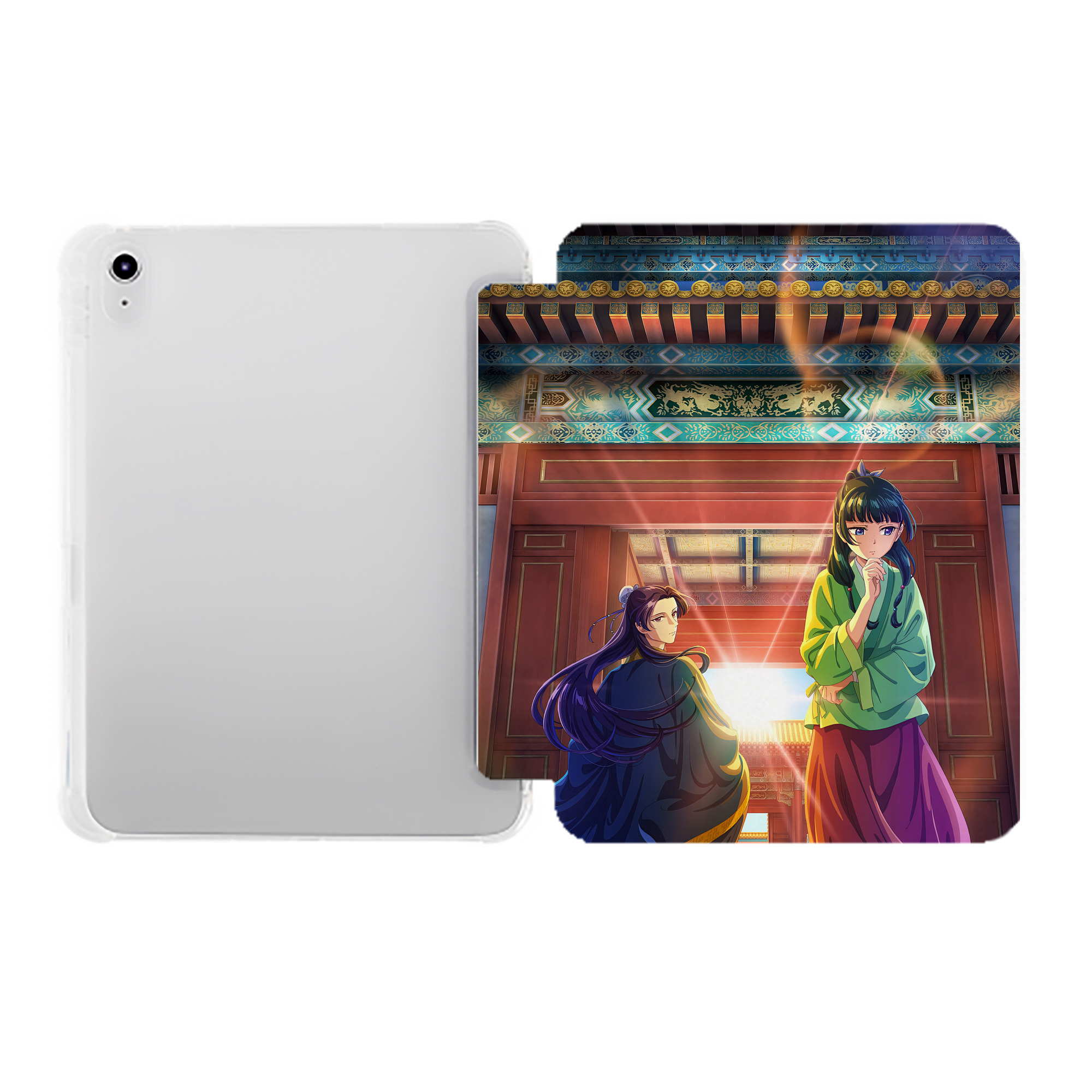 （画像用） 薬屋のひとりごと The Apothecary Diaries IPad ケース ペン収納付き 三つ折りスタンド PUレザー×シリコン 対応機種9.5/10.5/10.9インチ